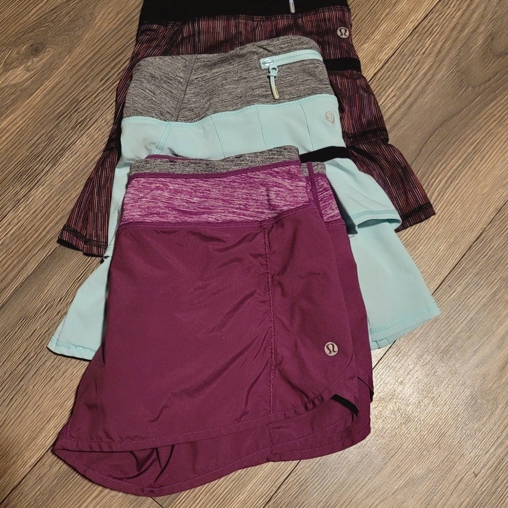 lululemon athletica Red and Green Mini Skirt Athletic